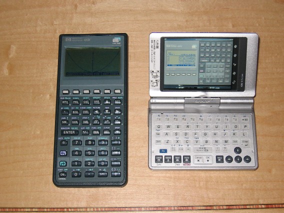 HP48GX, HP15c, and c860 (tablet style, screen rotates to cover ...